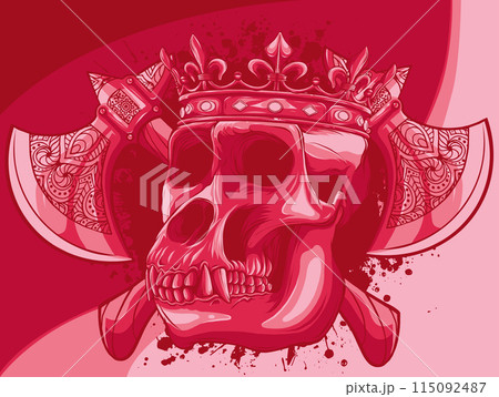 Vector illustration of skull monkey king swith ax 115092487
