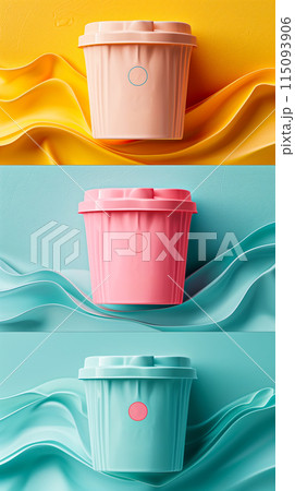 Cosmetic package mockup set. Set of containers for cosmetic products. 115093906
