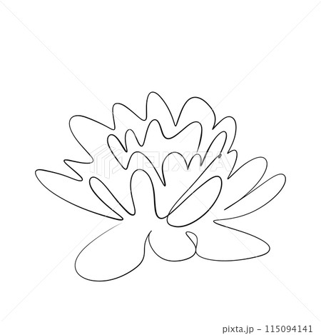 Continuous line drawing. line art lotus Vector Minimalistic Continuous line drawing. line art lotus Vector Minimalistic 115094141