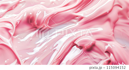 Beauty serum gel texture. Pink clear skincare cream with bubbles background. 115094152