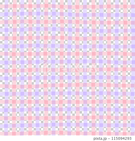 Pink Purple Plaid Gingham Check Hand Drawn Background 115094293