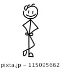 The man is standing in doodle style isolated on white background 115095662