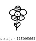 Flower in doodle style isolated on white background 115095663