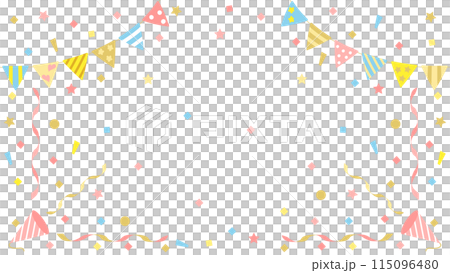 クラッカーとガーランドと紙吹雪　アスペクト比16：9バージョン 115096480