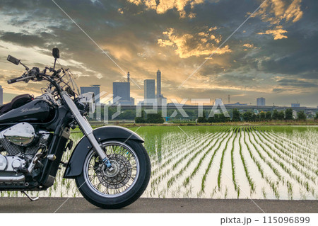 「埼玉県」見沼田んぼとアメリカンバイク　さいたま市 115096899