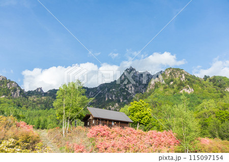 「山梨県」瑞牆山自然公園より春の瑞牆山を望む 「山梨県」瑞牆山自然公園より春の瑞牆山を望む 115097154