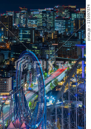 東京夜景　文京シビックセンターからの眺望　大手町方面 115097874