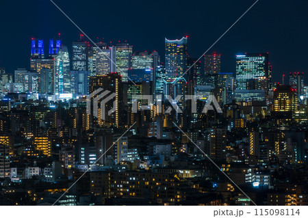 東京夜景 文京シビックセンターからの眺望 新宿方面 東京夜景 文京シビックセンターからの眺望 新宿方面 115098114