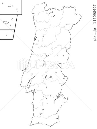 白地図　ポルトガル 115098497