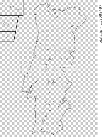 白地図　ポルトガル 115098497