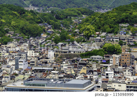 向島からの尾道の街並み　福善寺周辺　広島県尾道市 115098990