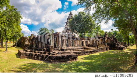 Panorama landscape of Prasat Hin Phanom Wan is a Khmer era castle located in a historical park. Nakhon Ratchasima Province, Thailand Panorama landscape of Prasat Hin Phanom Wan is a Khmer era castle located in a historical park. Nakhon Ratchasima Province, Thailand 115099292