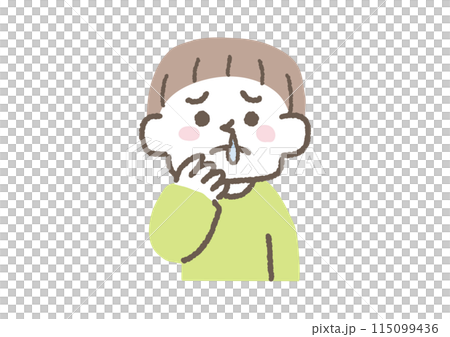 一個流鼻涕的男孩的插圖 115099436