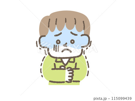 寒気がする男の子のイラスト 115099439