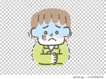 Illustration of a boy having a chill 115099439