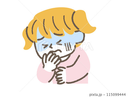 吐き気がしている女の子のイラスト 115099444