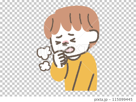 一個男孩咳嗽的插圖 115099445