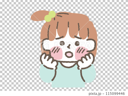 臉頰紅腫的女孩插畫 115099446