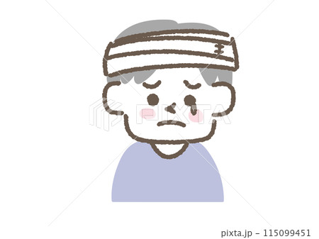頭を怪我してしまった男の子のイラスト 頭を怪我してしまった男の子のイラスト 115099451