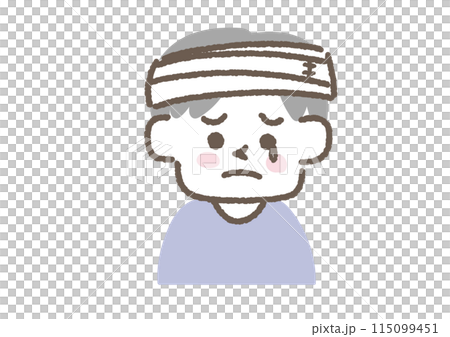 頭を怪我してしまった男の子のイラスト 頭を怪我してしまった男の子のイラスト 115099451