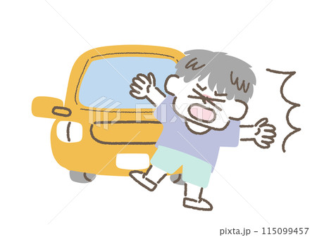 車の事故に遭った子供のイラスト 115099457