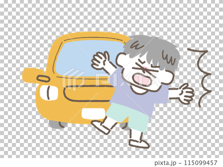 車の事故に遭った子供のイラスト 115099457