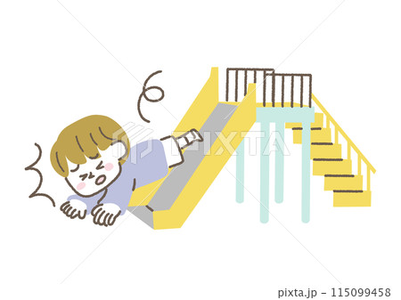 公園の滑り台で怪我をした子供のイラスト 公園の滑り台で怪我をした子供のイラスト 115099458