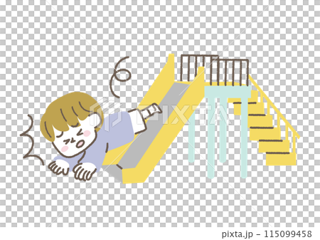 公園の滑り台で怪我をした子供のイラスト 公園の滑り台で怪我をした子供のイラスト 115099458