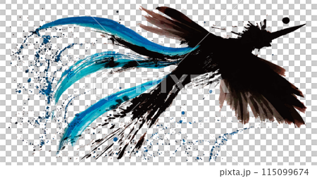 熱帶鳥手寫畫筆插圖 115099674