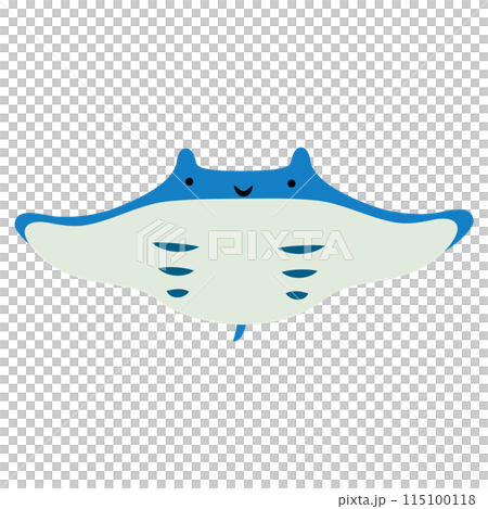 Cute manta ray illustration - Stock Illustration [115100118] - PIXTA