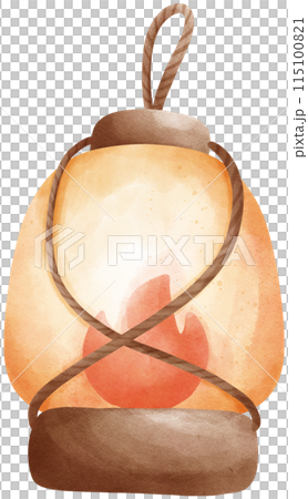 Lamp camping watercolor illustration Lamp camping watercolor illustration 115100821