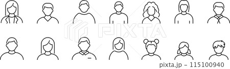 男女のアバターのアイコンセット 115100940