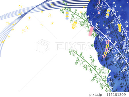 七夕飾りと星の夜空1 115101209