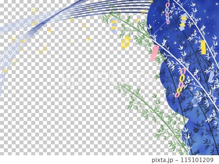 七夕飾りと星の夜空1 115101209