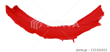 Red plasticine brush isolated on white background. Red plasticine brush isolated on white background. 115102815