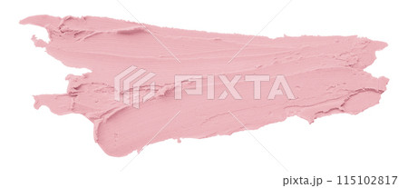 Pink plasticine brush isolated on white background. Pink plasticine brush isolated on white background. 115102817