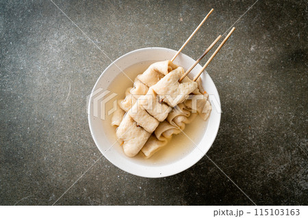 Odeng - Korean fish cake skewer in soup Odeng - Korean fish cake skewer in soup 115103163