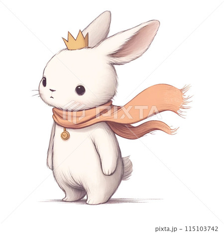 マフラーをした可愛いウサギの王子様 マフラーをした可愛いウサギの王子様 115103742