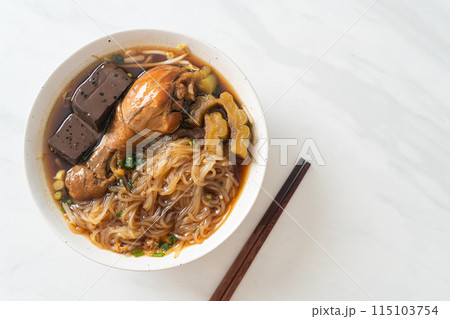 Stewed Chicken Noodle Soup Bowl Stewed Chicken Noodle Soup Bowl 115103754
