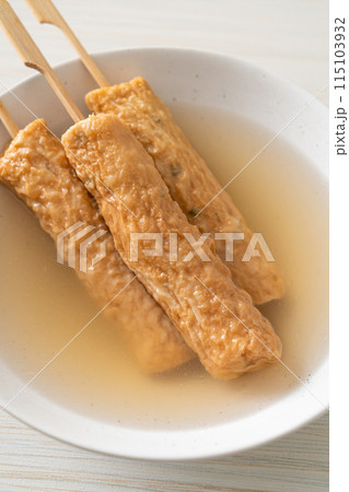 Odeng - Korean fish cake skewer in soup Odeng - Korean fish cake skewer in soup 115103932