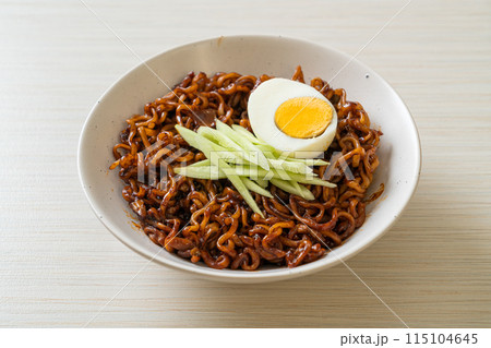 Korean Instant Noodle with Black Bean Sauce (Jajangmyeon or JJajangmyeon) Korean Instant Noodle with Black Bean Sauce (Jajangmyeon or JJajangmyeon) 115104645