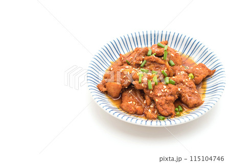 fried pork with spicy korean sauce (bulgogi) 115104746