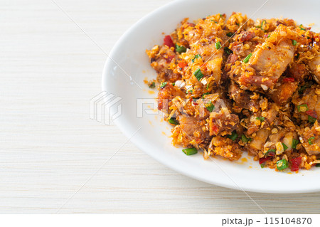 roasted crispy belly pork with salt and chili 115104870