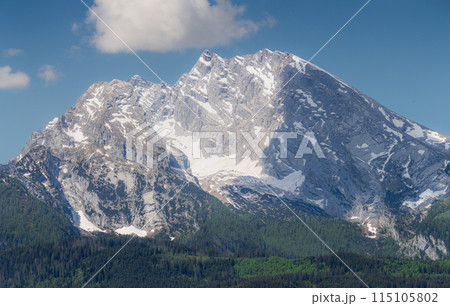 Watzmann mountain near Konigssee lake in Berchtesgaden National Park, Germany Watzmann mountain near Konigssee lake in Berchtesgaden National Park, Germany 115105802