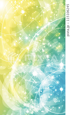キラキラした黄色と緑の背景素材　AI画像 115106245
