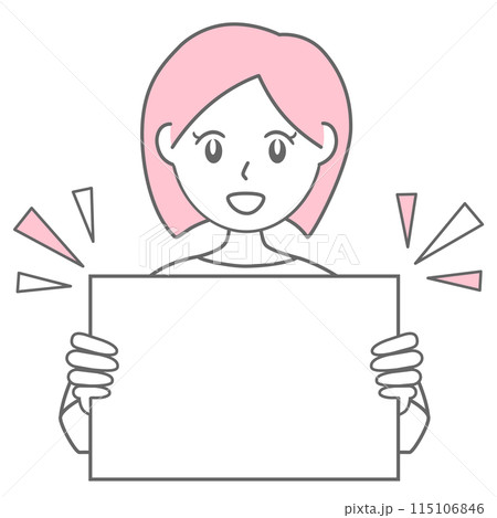 フリップを持って説明する若い女性のイラスト素材 フリップを持って説明する若い女性のイラスト素材 115106846