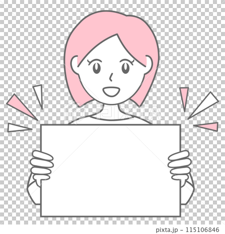 フリップを持って説明する若い女性のイラスト素材 フリップを持って説明する若い女性のイラスト素材 115106846