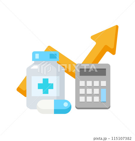 薬と電卓のイラスト 115107382