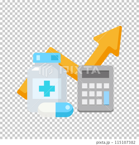 薬と電卓のイラスト 115107382