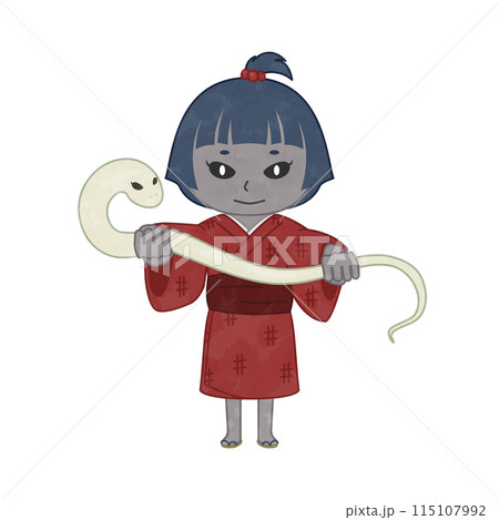 ヘビを持った座敷わらし(コワイコワイ) ヘビを持った座敷わらし(コワイコワイ) 115107992